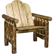 Wooden chair with rustic design on a white background