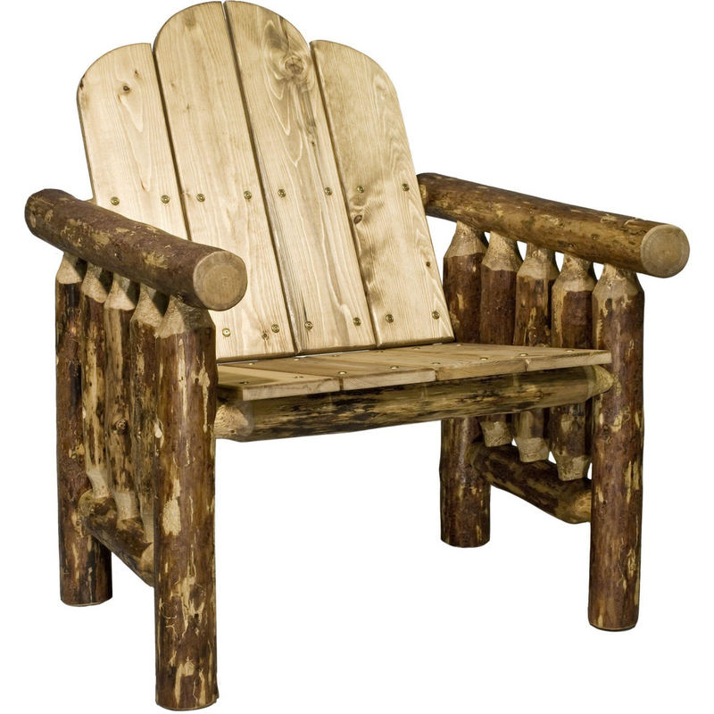 Wooden chair with rustic design on a white background