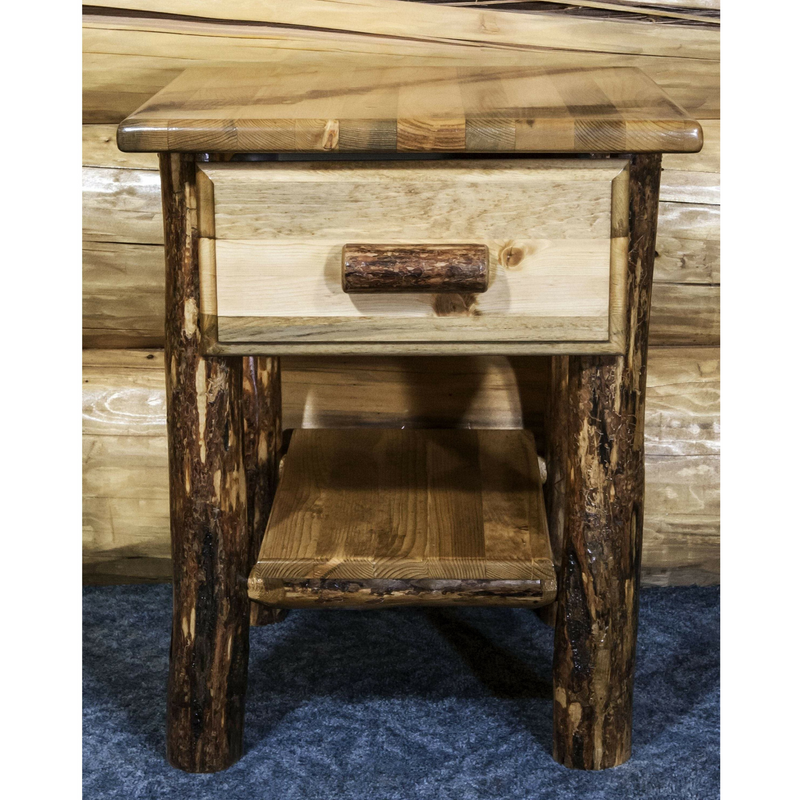Montana Woodworks Glacier Country Collection Nightstand with Drawer & Shelf