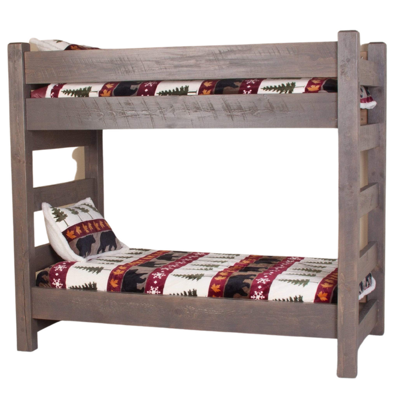 Viking Log Barnwood Rustic Bunk Bed
