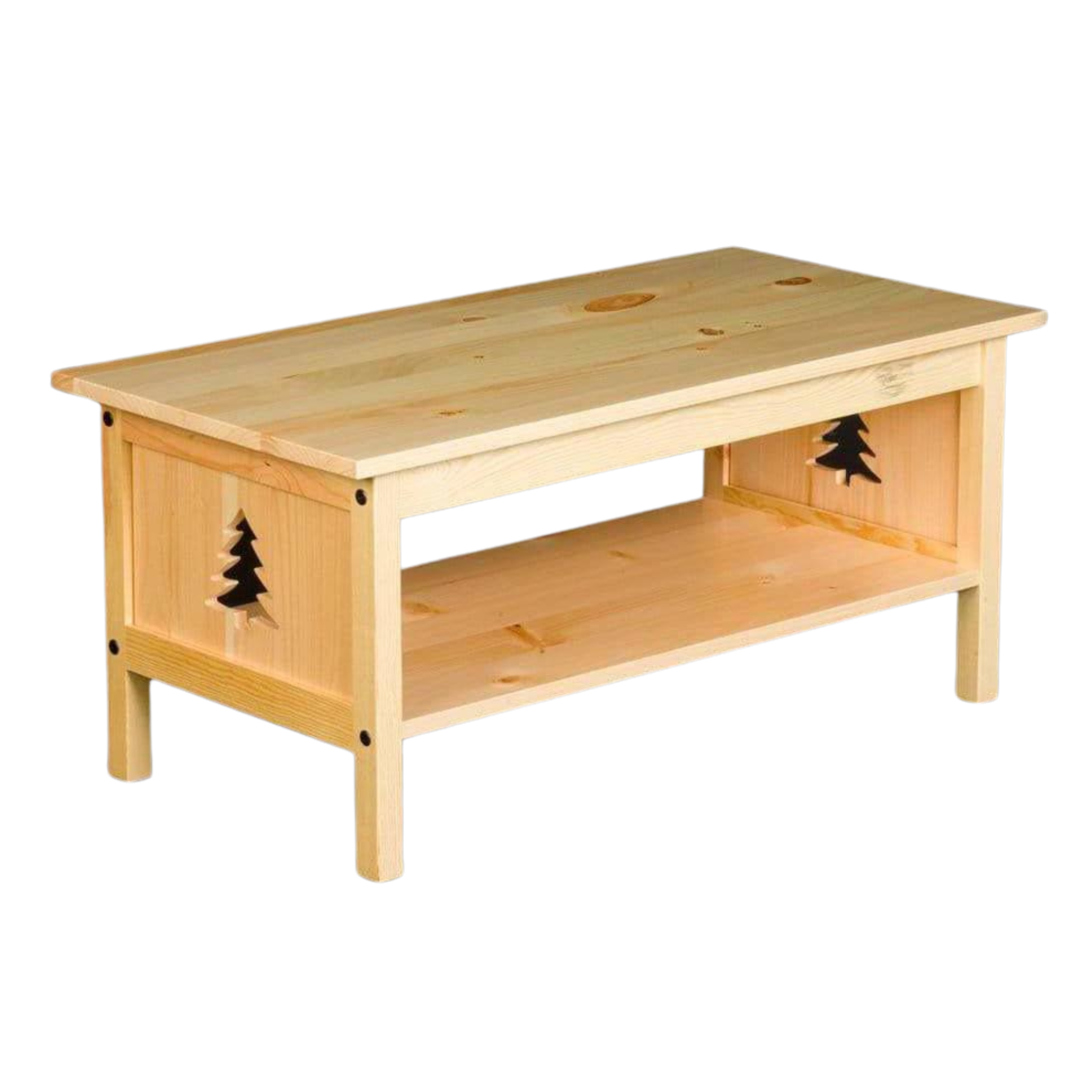 Viking Log Pine Coffee Table with Tree Insert