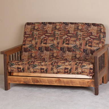 Viking Log Sawtooth Hickory Futon-Rustic Furniture Marketplace