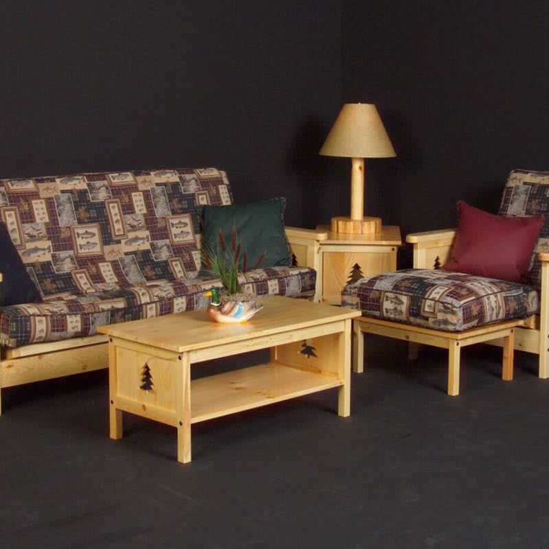 Viking Log Stockton Futon with Pine Tree Insert