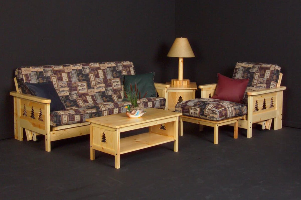 Viking Log Stockton Futon with Pine Tree Insert