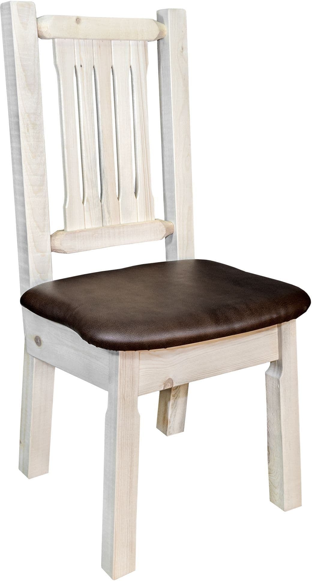 Montana Woodworks Homestead Collection Side Chair with Upholstered Seat-Rustic Furniture Marketplace