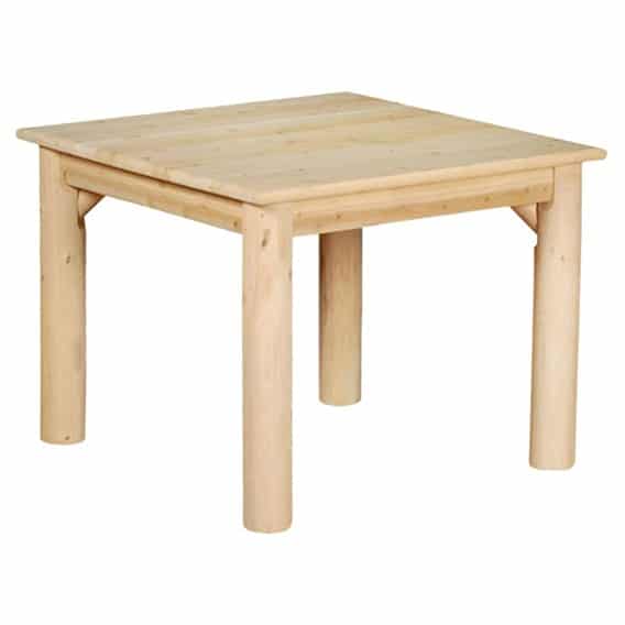 Rocky Top Rustic Cedar Log Square Dining Table - 36 inches