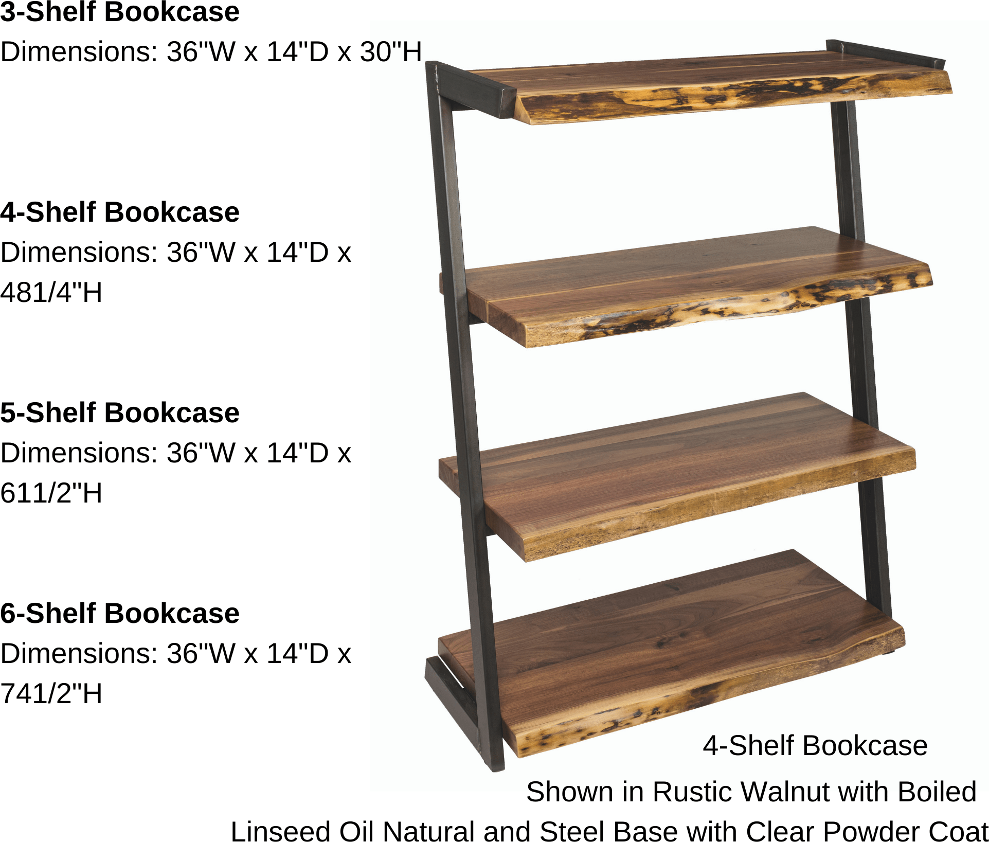 Barkman Furniture Soho 5 Shelf Bookcase-Rustic Furniture Marketplace