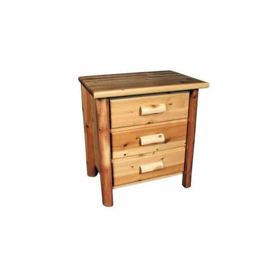 Rocky Top Rustic Cedar Three Drawer Nightstand
