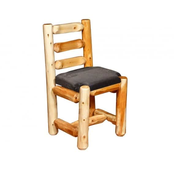 Rocky Top Cedar Low Back Dining Chair with Ladder Back & Upholstered Seat