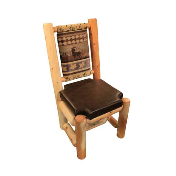 Rocky Top Cedar Low Back Dining Chair with Upholstered Back & Seat