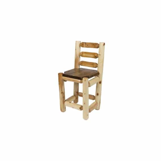 Rocky Top Cedar Bar Chair with Ladder Back & Wood Seat
