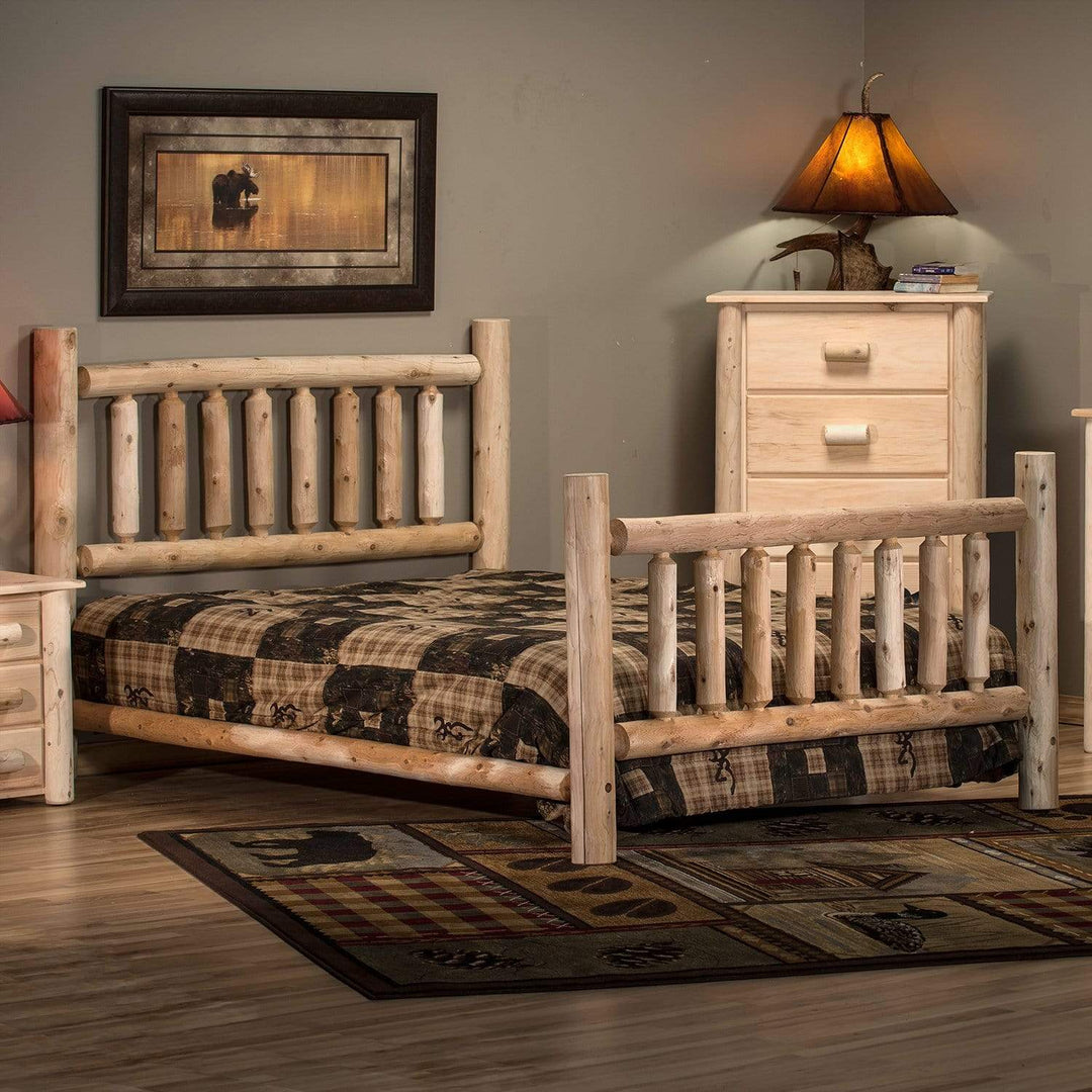 Lakeland Mills Cedar Log Low Post King Bed-Rustic Furniture Marketplace