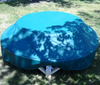 Moon Valley Rustic Cedar Log 56-Inch Round Picnic Table with Attached Benches