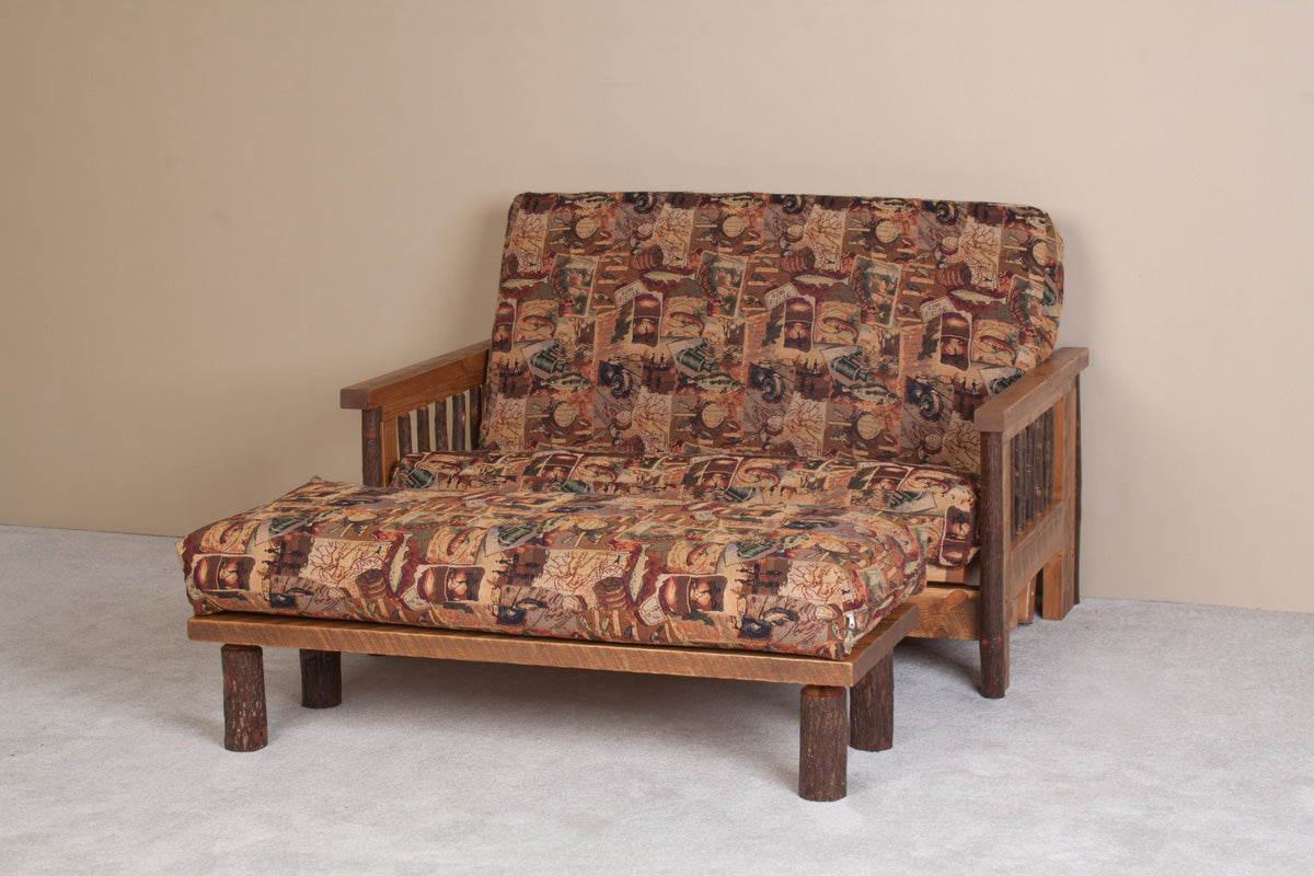 Viking Log Sawtooth Hickory Loveseat Futon