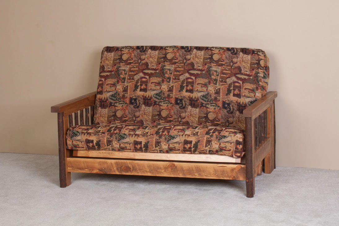 Viking Log Sawtooth Hickory Loveseat Futon