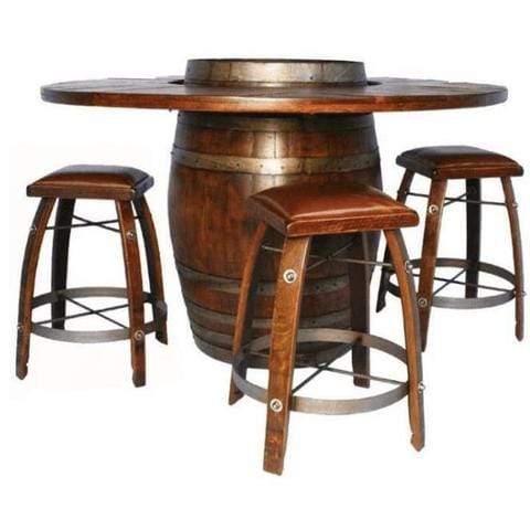 Southern Splinter Wine Barrel Bistro Table and Chairs-Rustic Furniture Marketplace