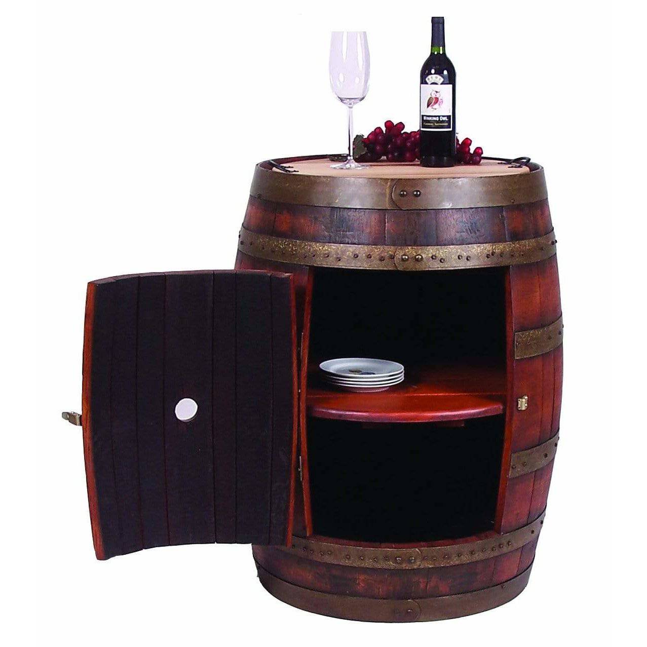 Southern Splinter Wine Barrel Cabinet on Casters-Rustic Furniture Marketplace