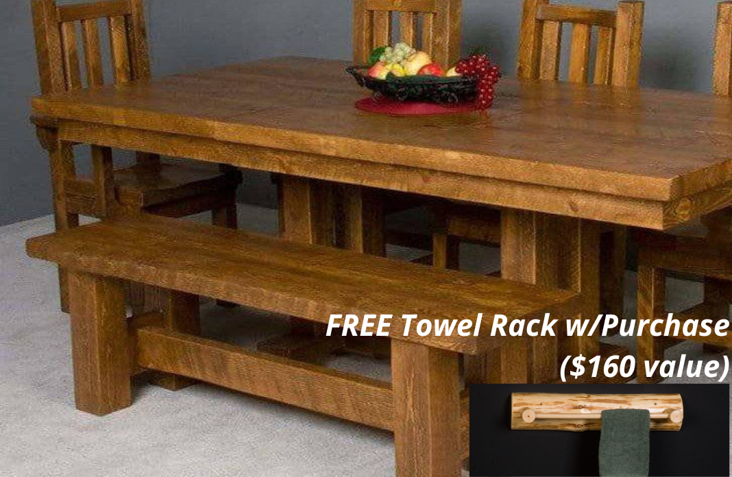 Viking Log Barnwood Trestle Table Rustic Furniture Marketplace