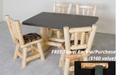Viking Log Formica Trestle Log Dining Table-Rustic Furniture Marketplace