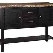 Barkman Furniture Double Curve Server - Hutch Cabinet with Bottom Shelf-Rustic Furniture Marketplace