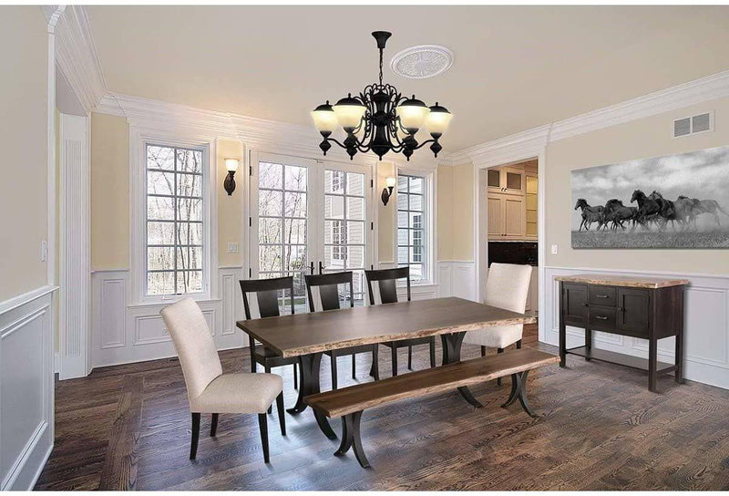 Barkman Furniture Double Curve Server - Hutch Cabinet with Bottom Shelf-Rustic Furniture Marketplace