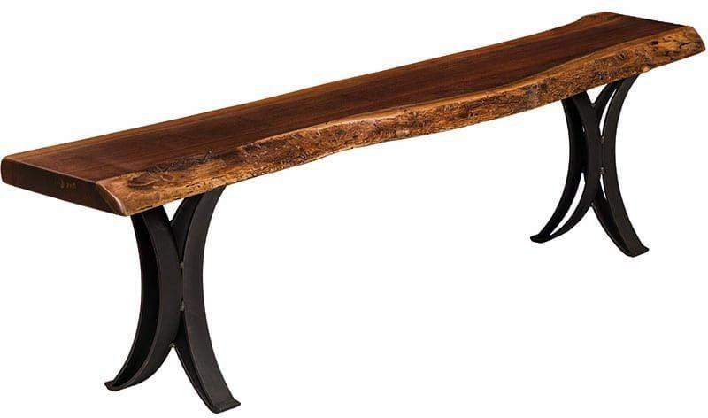 Barkman Furniture Live Edge Bench with Double Curved Base-Rustic Furniture Marketplace