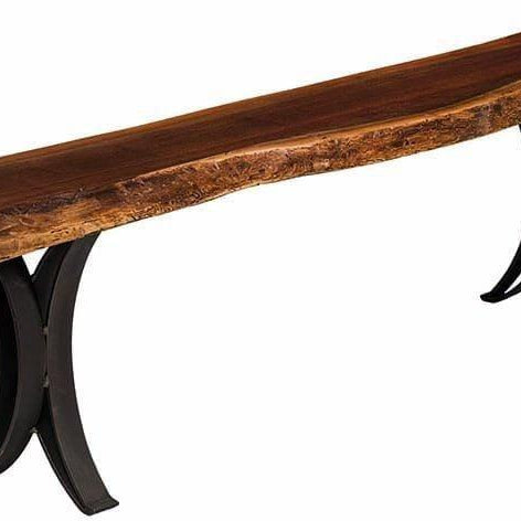 Barkman Furniture Live Edge Bench with Double Curved Base-Rustic Furniture Marketplace
