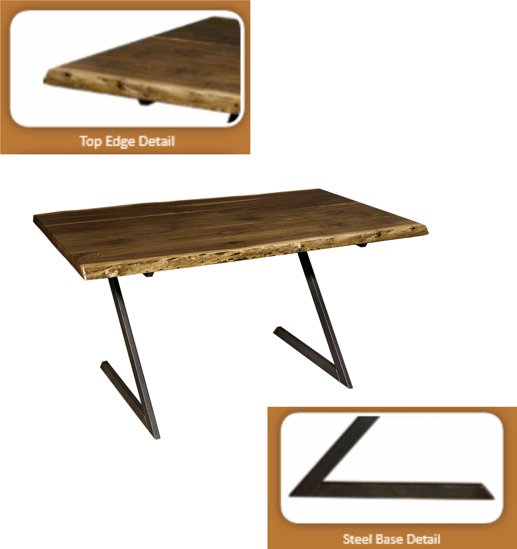 Barkman Furniture SoHo Live Edge Desk-Rustic Furniture Marketplace