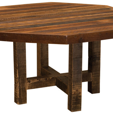 Fireside Lodge Barnwood Octagon Dining Table with Artisan Top-Rustic Furniture Marketplace