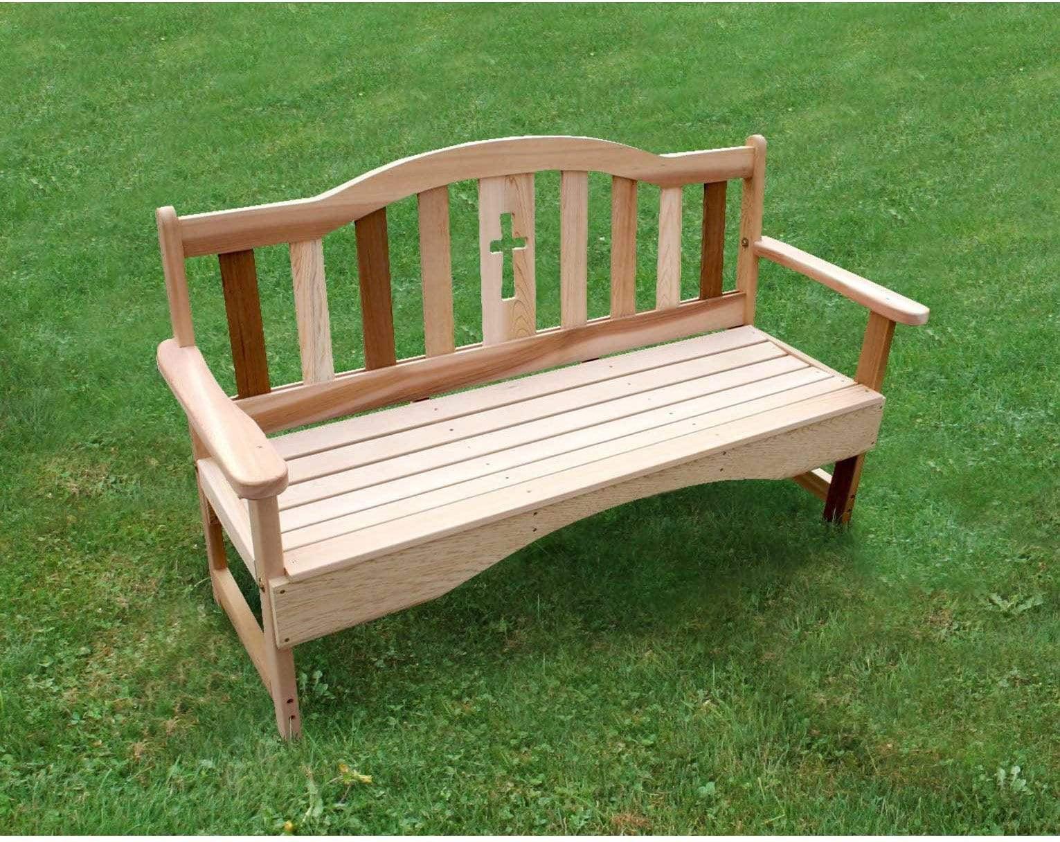 Creekvine Designs 2' Cedar Holy Cross Garden Bench-Rustic Furniture Marketplace