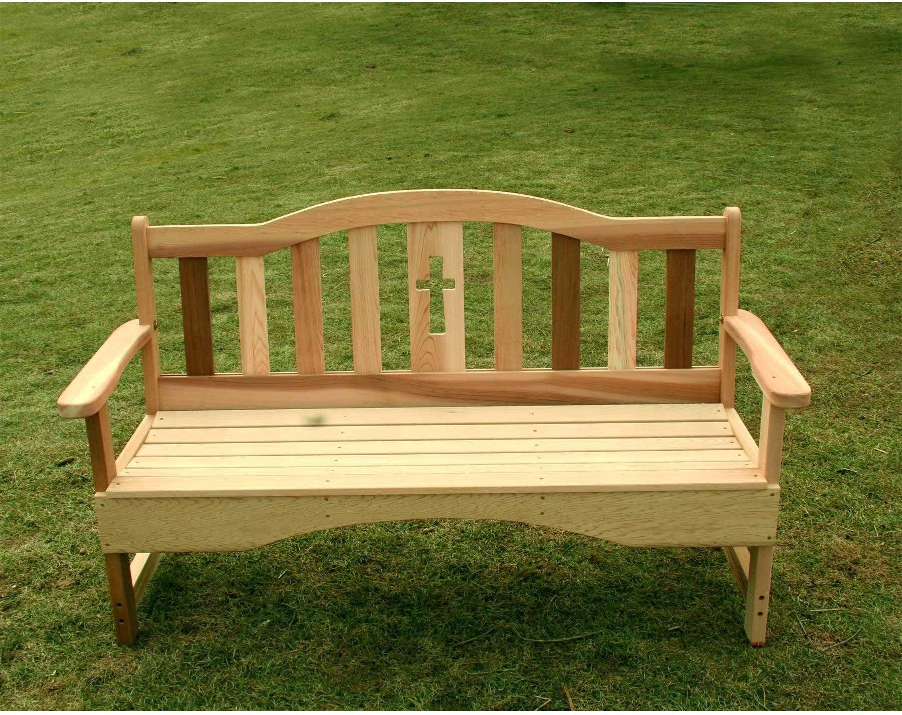 Creekvine Designs 2' Cedar Holy Cross Garden Bench-Rustic Furniture Marketplace