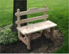 Creekvine Designs 3' Cedar Tab Back Bench-Rustic Furniture Marketplace