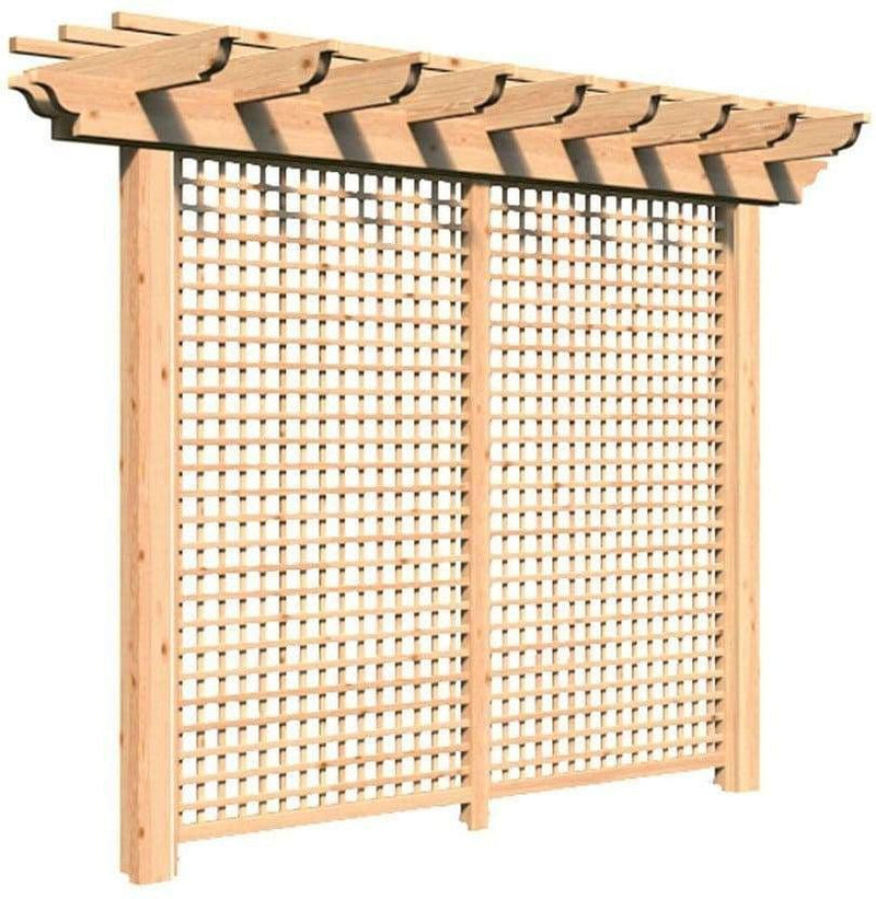Creekvine Designs 3' Red Cedar Monterrey Pergola with Lattice-Rustic Furniture Marketplace