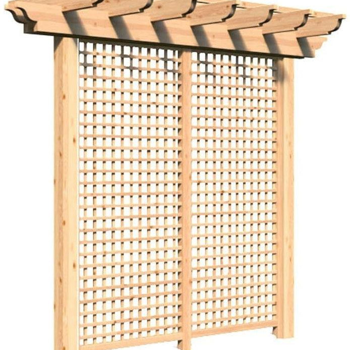Creekvine Designs 3' Red Cedar Monterrey Pergola with Lattice-Rustic Furniture Marketplace