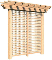 Creekvine Designs 3' Red Cedar Monterrey Pergola with Lattice-Rustic Furniture Marketplace