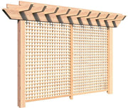 Creekvine Designs 3' Rough Cut Cedar Monterrey Pergola with Lattice-Rustic Furniture Marketplace