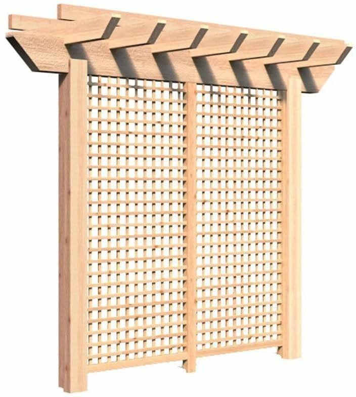 Creekvine Designs 3' Rough Cut Cedar Monterrey Pergola with Lattice-Rustic Furniture Marketplace