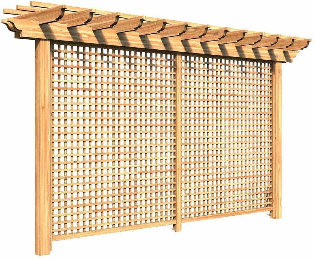 Creekvine Designs 3' Treated Pine Monterrey Pergola with Lattice-Rustic Furniture Marketplace