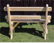 Creekvine Designs 30" Treated Pine Traditional Garden Bench with Back-Rustic Furniture Marketplace