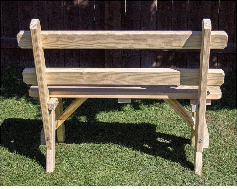 Creekvine Designs 30" Treated Pine Traditional Garden Bench with Back-Rustic Furniture Marketplace