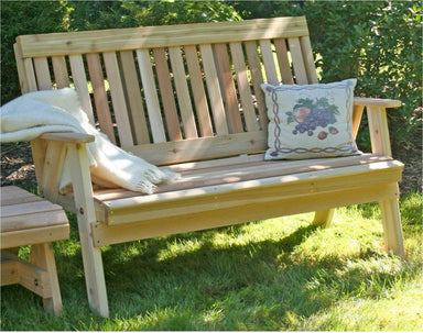 Creekvine Designs 4' Cedar Countryside Garden Bench-Rustic Furniture Marketplace