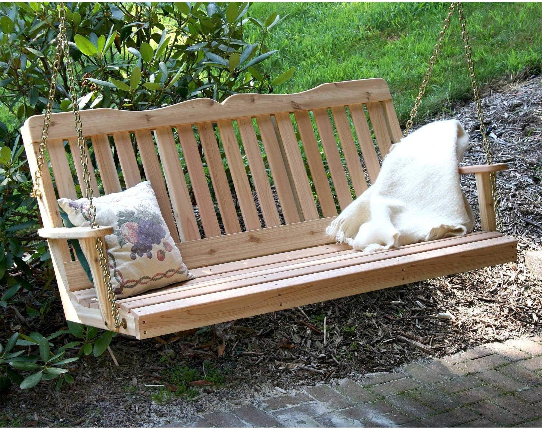 Creekvine Designs 4' Cedar Countryside Porch Swing-Rustic Furniture Marketplace