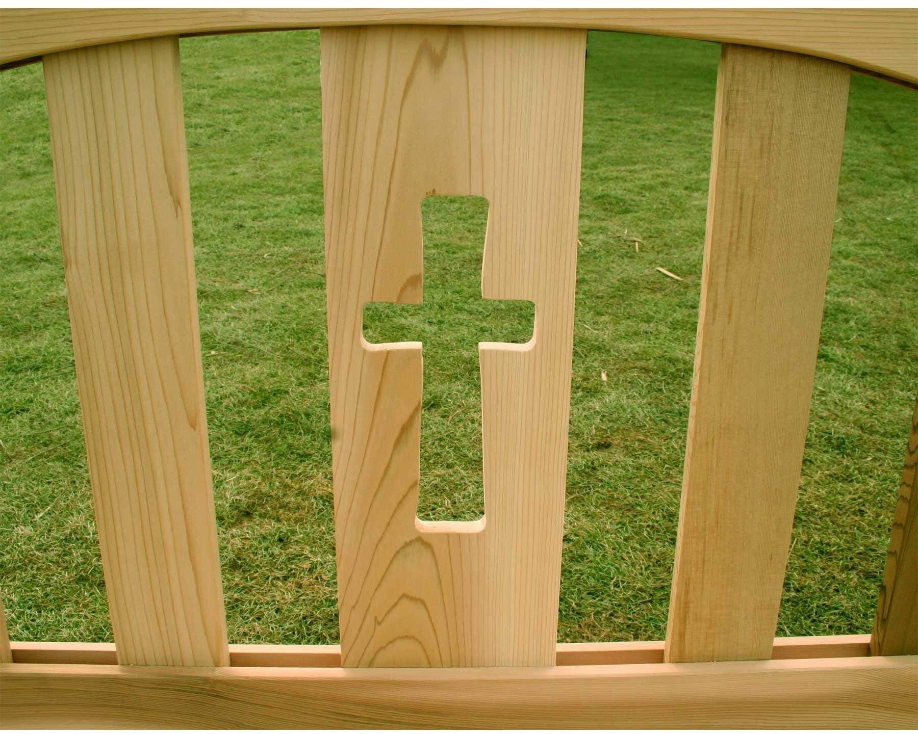 Creekvine Designs 4' Cedar Holy Cross Garden Bench-Rustic Furniture Marketplace
