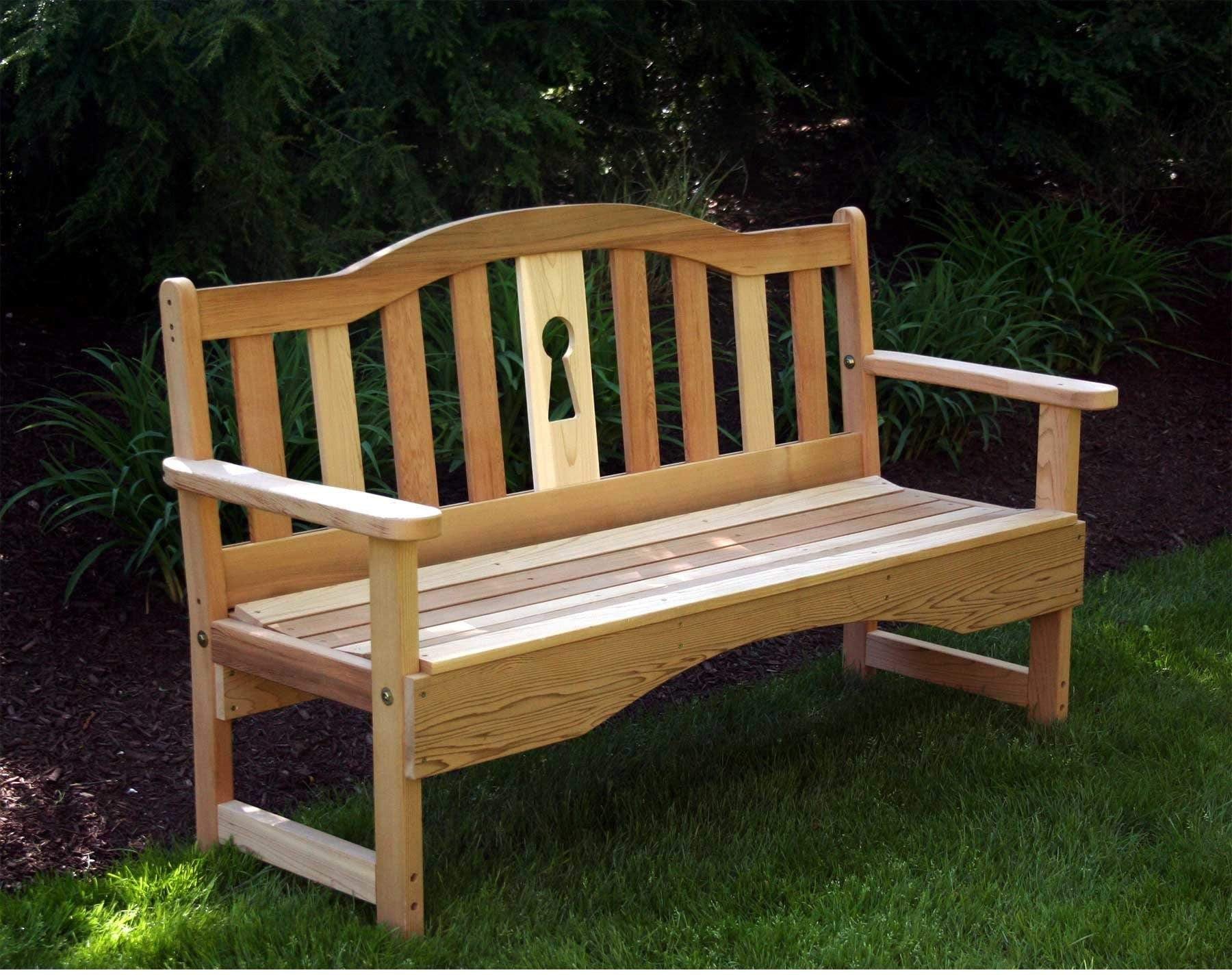 Creekvine Designs 4' Cedar Keyway Garden Bench-Rustic Furniture Marketplace