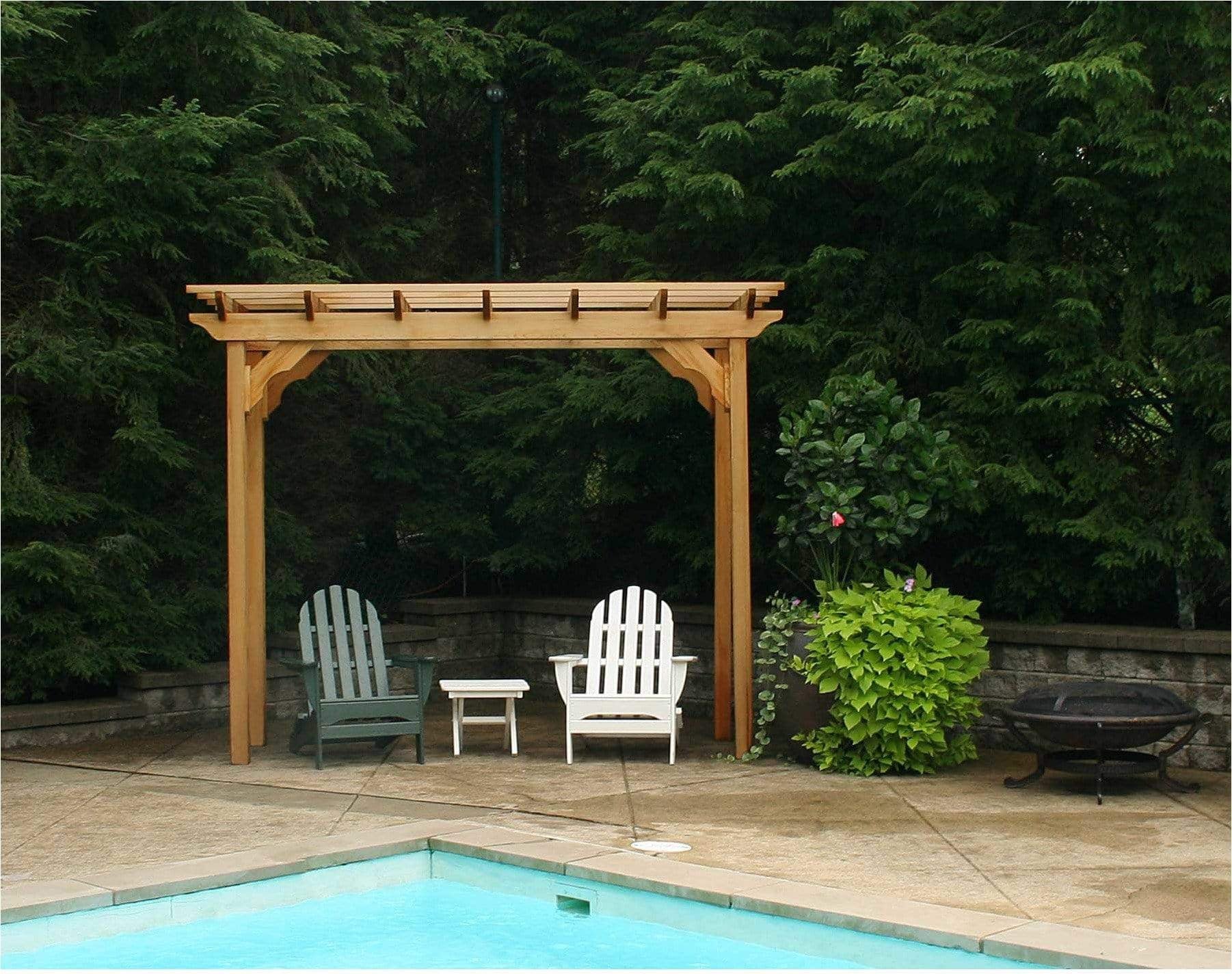 Creekvine Designs 4 feet Red Cedar Courtyard Pergola-Rustic Furniture Marketplace