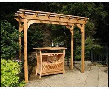 Creekvine Designs 4 feet Red Cedar Courtyard Pergola-Rustic Furniture Marketplace