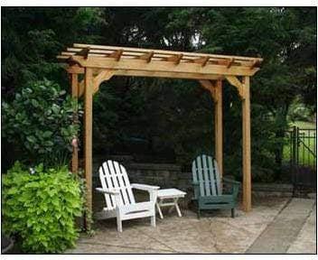 Creekvine Designs 4 feet Red Cedar Courtyard Pergola-Rustic Furniture Marketplace