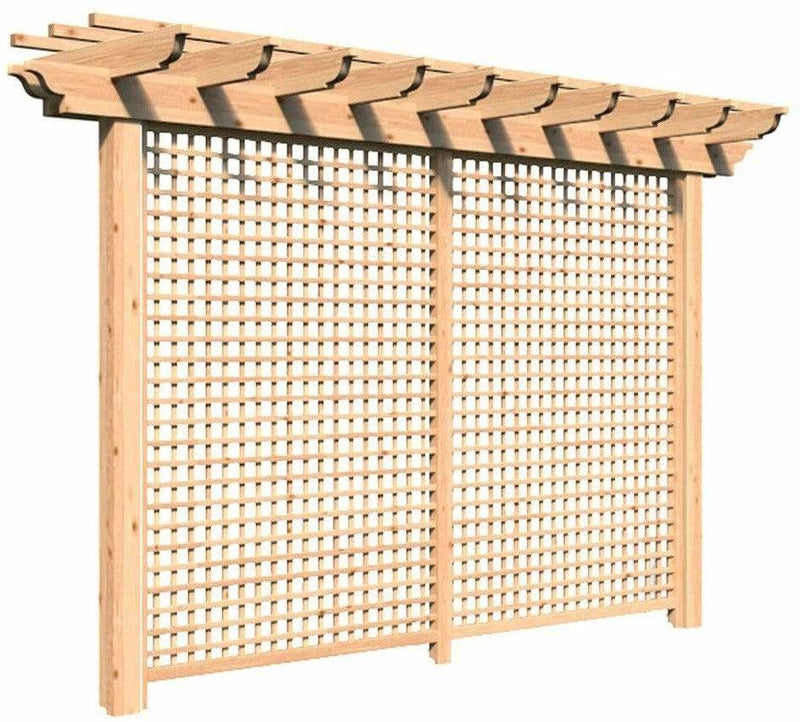 Creekvine Designs 4' Red Cedar Monterrey Pergola with Lattice-Rustic Furniture Marketplace