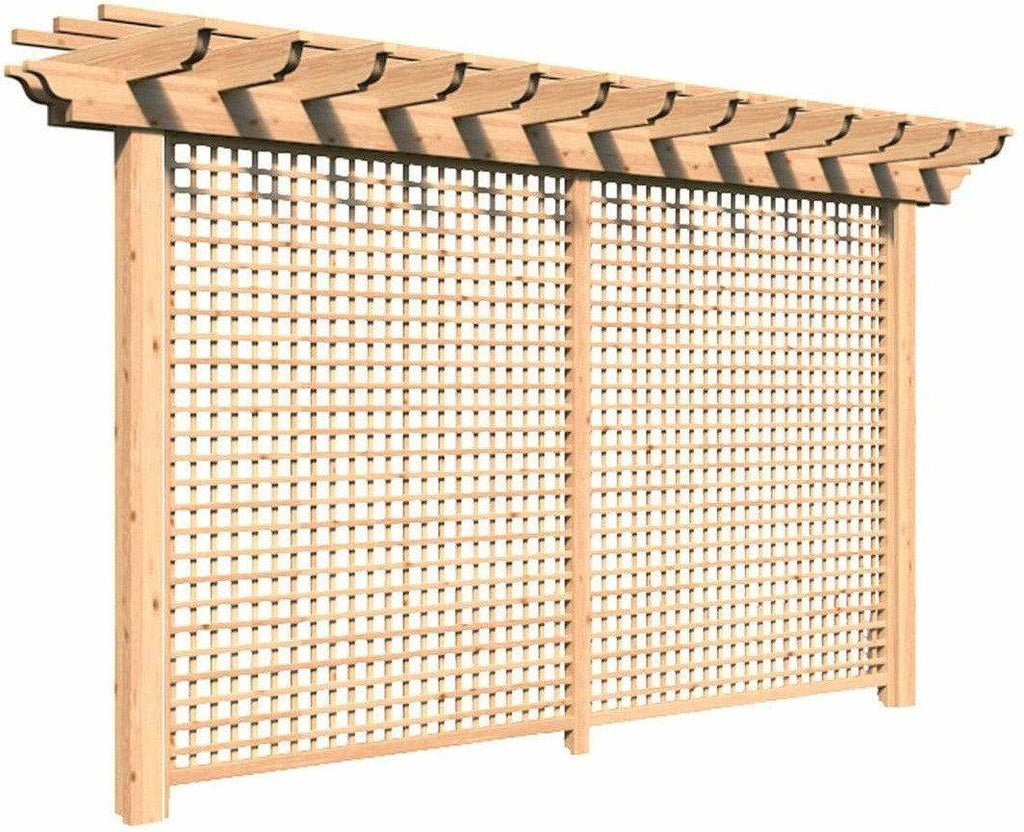 Creekvine Designs 4' Red Cedar Monterrey Pergola with Lattice-Rustic Furniture Marketplace
