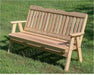 Creekvine Designs 4' Red Cedar Savannah English Garden Bench-Rustic Furniture Marketplace